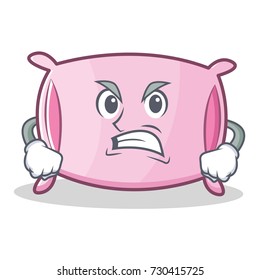 Angry pillow character cartoon style