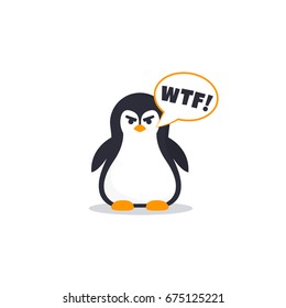 angry pinguin vector emoji