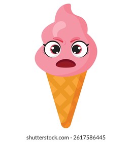Angry pink ice cream cone