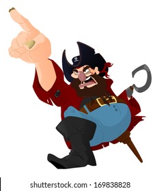 Angry pirate captain pointing forward