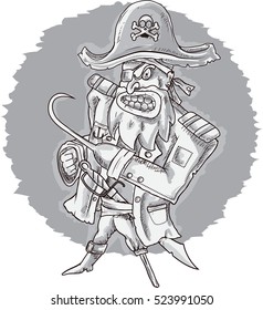 Angry Pirate Vector Illustration 3 /Fully editable Eps 10 illustration. 