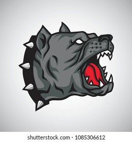 Angry Pitbull Dog Logo Mascot Design Template Vector 