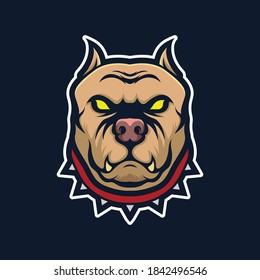 Angry pitbull dog Premium Vector