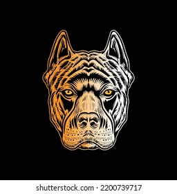 Angry Pitbull Head Design Vector