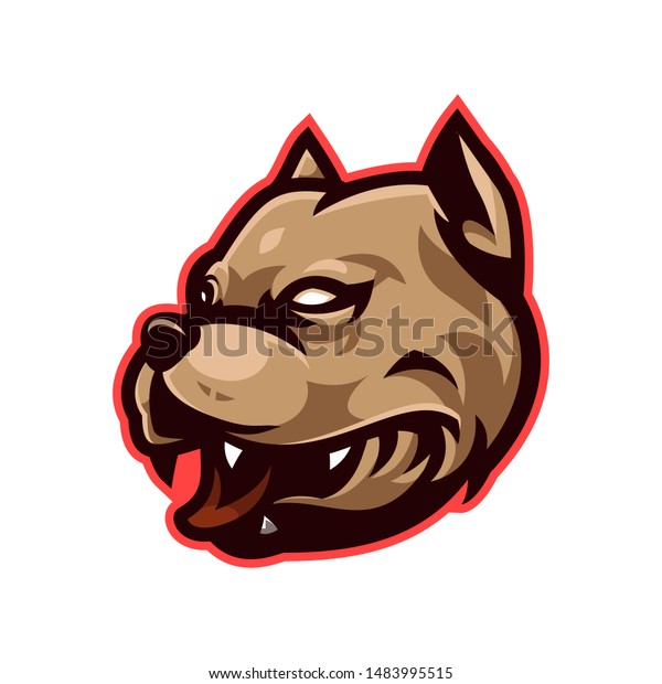 Angry Pitbull Mascot Vector Logo Illustration Stock Vector (Royalty ...