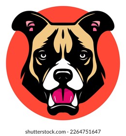 Angry pitbull, Vector illustration on a white background