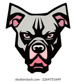 Angry pitbull, Vector illustration on a white background