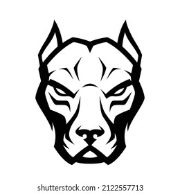 Logotipo vectorial de PitBull enojado, este diseño se puede usar como emblema