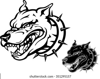 angry dog cartoon black and white