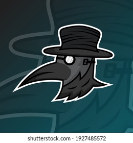 angry plague doctor logo esport gaming Vector