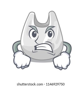 Angry plastic bag mascot cartoon
