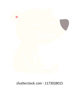 angry polar bear flat color style cartoon