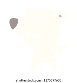 pensamiento de caricatura del estilo de las caricaturas del oso polar enojado de color plano