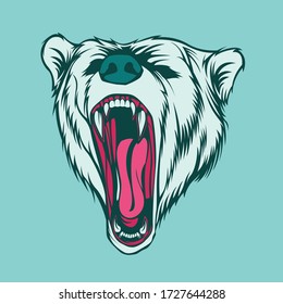 angry polar bear wildlife vector illustration 