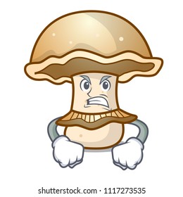Angry portobello mushroom mascot cartoon