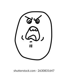 angry potato head vector illustration