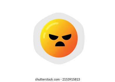 Angry pouting emoji. face, grumpy facial expression or anger emoticon stylized vector icon