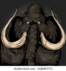angry prehistoric mammoth vector illustration