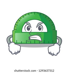 Angry protractor on a the mascot table