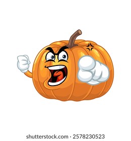 Angry Pumpkin Cartoon Character Illustration.