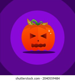 angry pumpkin icon vector for halloween event