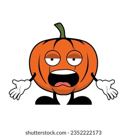 Angry Pumpkin Mascot Cartoon Character