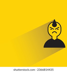 angry punk with shadow on yellow background