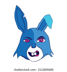 Angry Rabbit Bad Bunny Cartoon Illustration