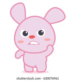 Angry rabbit character cartoon