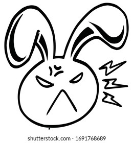 Angry rabbit emoticon in