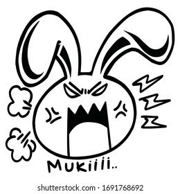 Angry rabbit emoticon in
