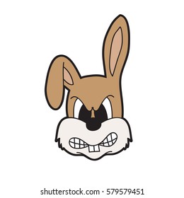 Angry Rabbit Head Vector