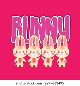 Angry Rabbit illustration for new year logo, notebook, and background