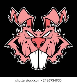 angry rabbit logo for commercial use