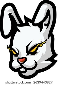 angry rabbit vector with lightning eyes