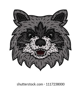 Indian Skull Head Wolf Drawing Stock Vector (Royalty Free) 600414380