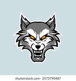 Angry and rage wolf logo design vector illustration