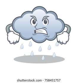 Angry rain cloud character cartoon