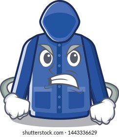 Angry raincoat in the a cartoon shape