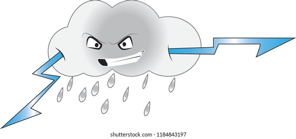 Angry rainy and stormy cloud