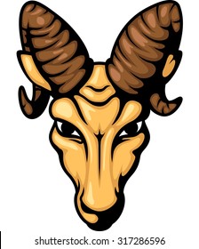 Angry ram head mascot illustration