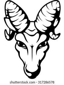 Angry Ram Head Mascot Tattoo Stock Illustration 317286590