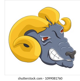 angry ram mascot illustration. 