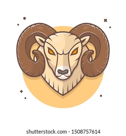 Angry Ram Mascot Logo Vector Icon Illustration. Angry Goat Sport Logo Icon Concept White Isolated. Flat Cartoon Style Suitable for Web Landing Page, Banner, Sticker, Background