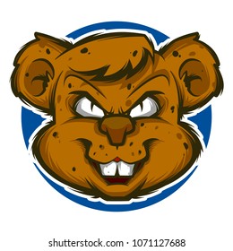 angry rat head mascot