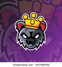 angry rat logo esport gaming Vector