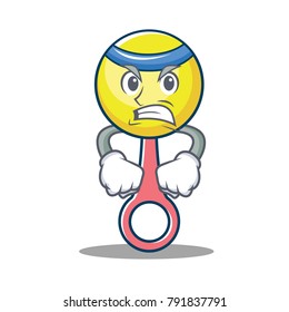 Angry rattle toy mascot cartoon