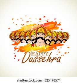 Angry Ravana with his ten heads for Indian festival, Happy Dussehra celebration.