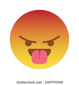 Angry reacts combination with tongue that represent taunt emoji, suitable for your emoji or meme content