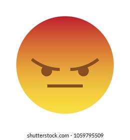 Angry reacts emoji emoticon vector illustration isolated